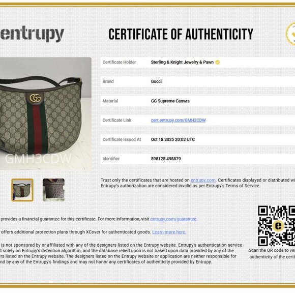 Gucci Beige Ophidia Medium Shoulder Bag with Green and Red Stripe - Picture 10 of 10